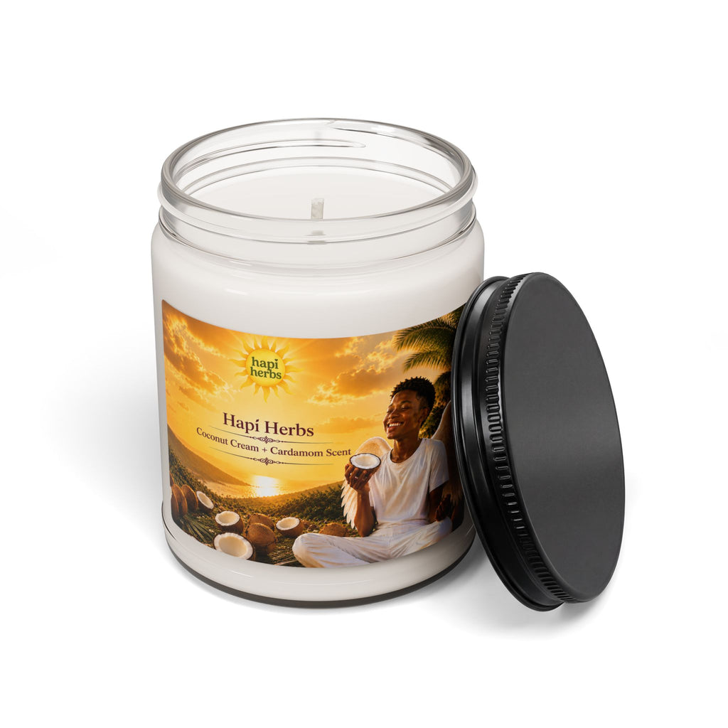 Hapi Herbs Coconut Cream + Cardamom Scented Soy Candle