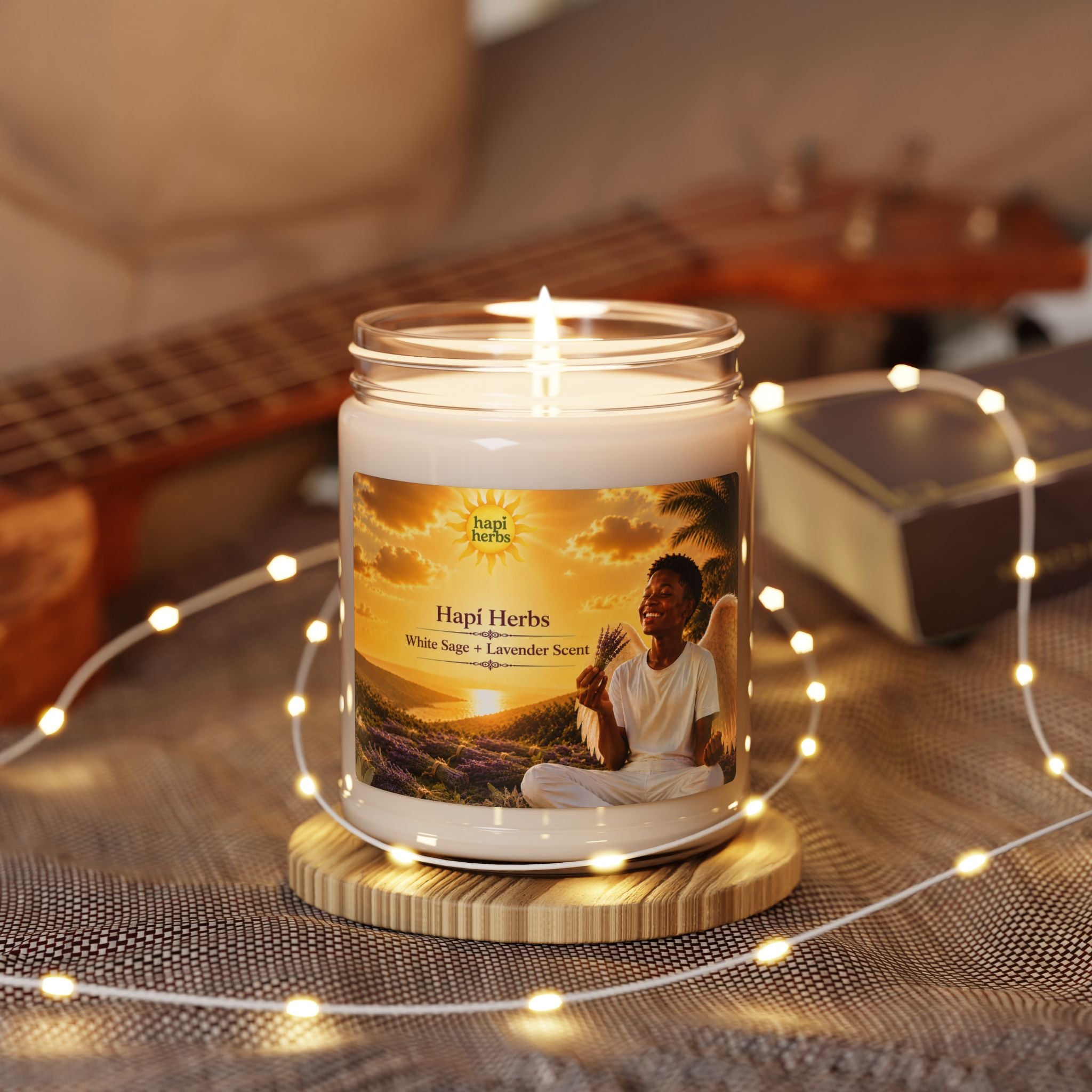 Hapi Herbs Lavender + White Sage Scented Soy Candle